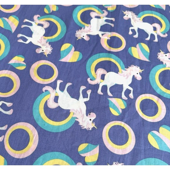 Purple Unicorn Fabric Fairytale Fantasy Rainbow Girls Kids Cotton Print BTY - Picture 2 of 5
